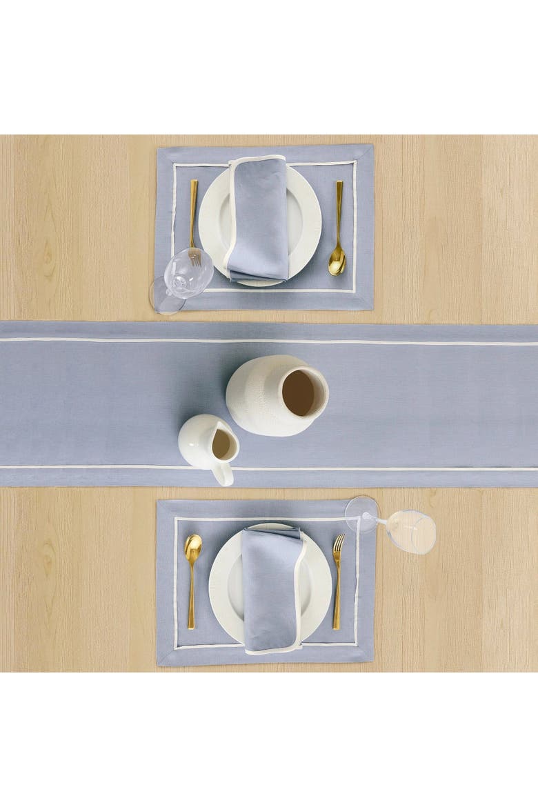 Linen Dinner Napkins Set of 4, 20 x 20" - Kensington, Alternate, color, Dusty Blue