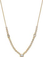 BY ADINA EDEN Lab Grown Diamond Bezel Emerald Center Tennis Necklace
