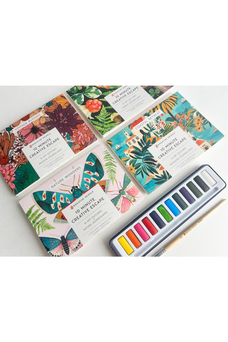 10 Minute Creative Escape Art Book , Coastal Retreat, Alternate, color, Teal coastal
