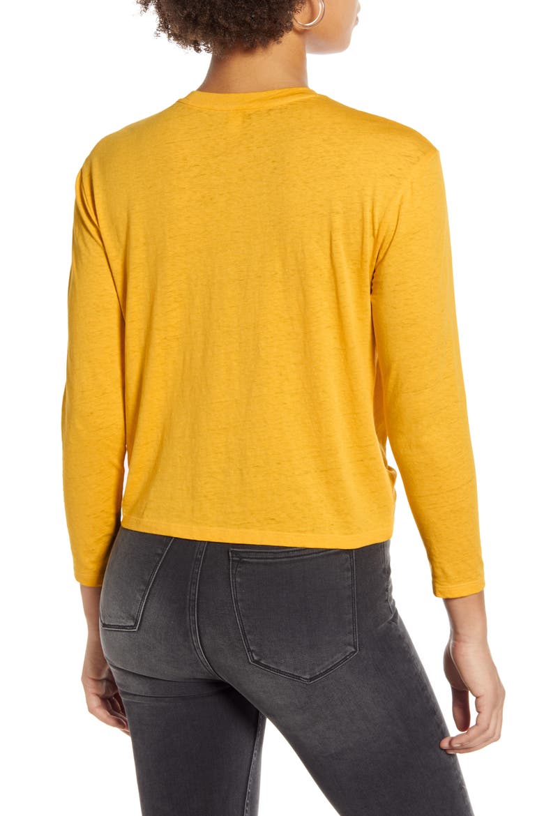 Knot Front Tee, Alternate, color, YELLOW SPECTRA