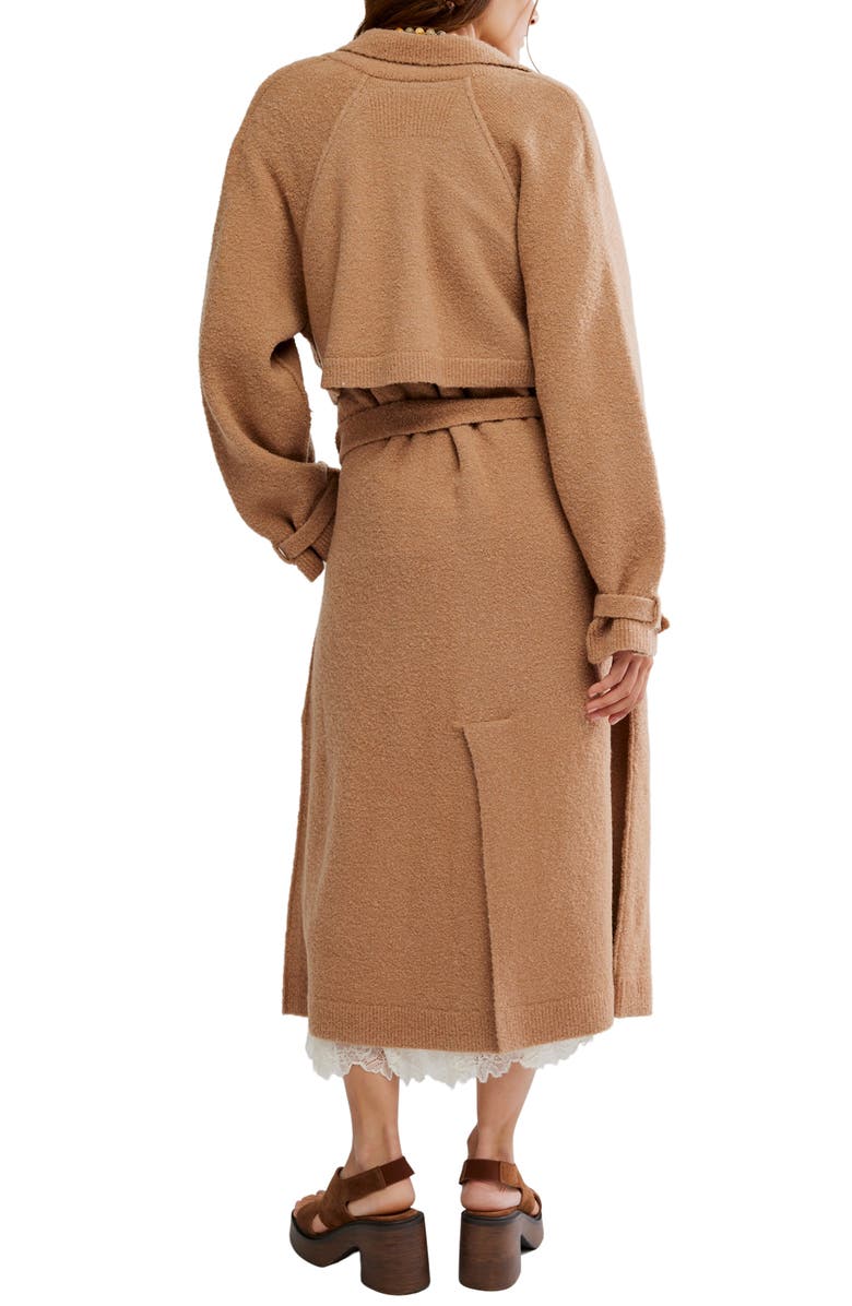 Free People Trespass Tie Waist Maxi Cardigan, Alternate, color, Morning Sand