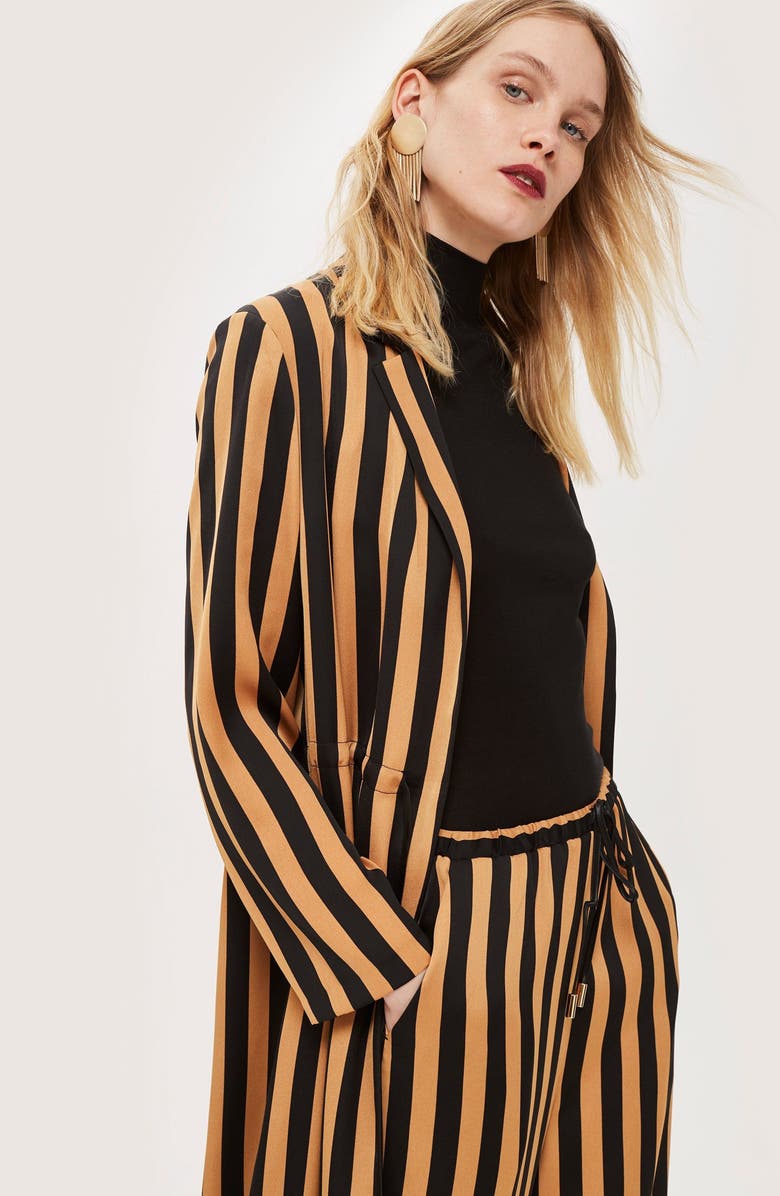 Topshop Stripe Wide Leg Trousers, Alternate, color,