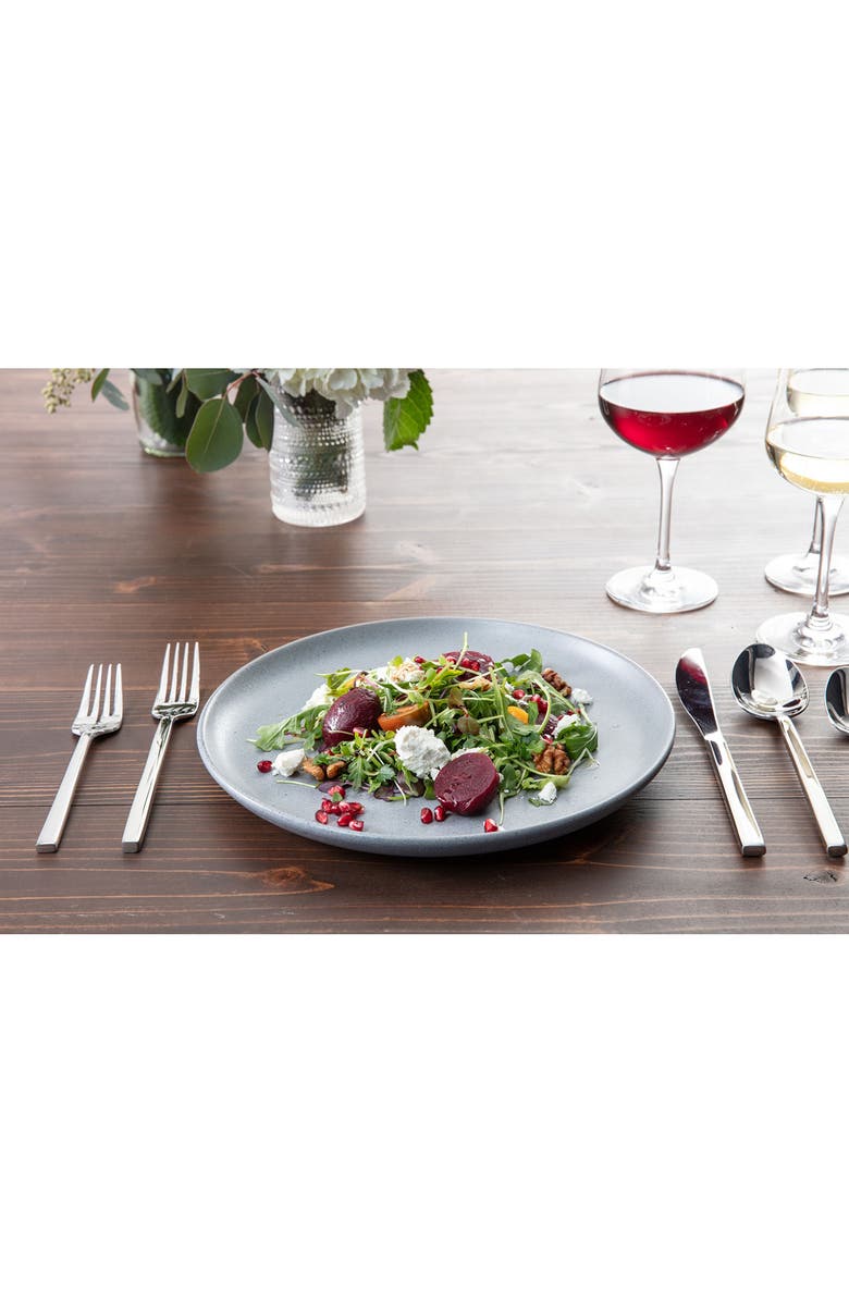 Fortessa Arezzo Brushed 40-Piece Flatware Set, Alternate, color, Silver