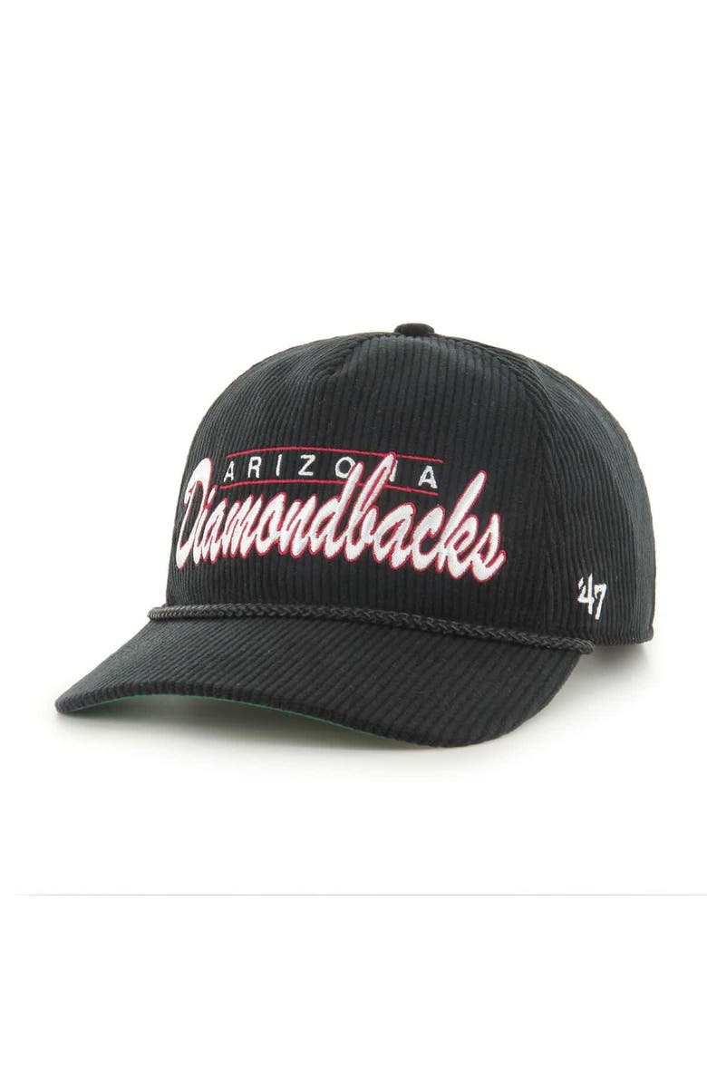 '47 Men's '47 Black Arizona Diamondbacks Corduroy Hitch Adjustable Hat, Main, color, Black