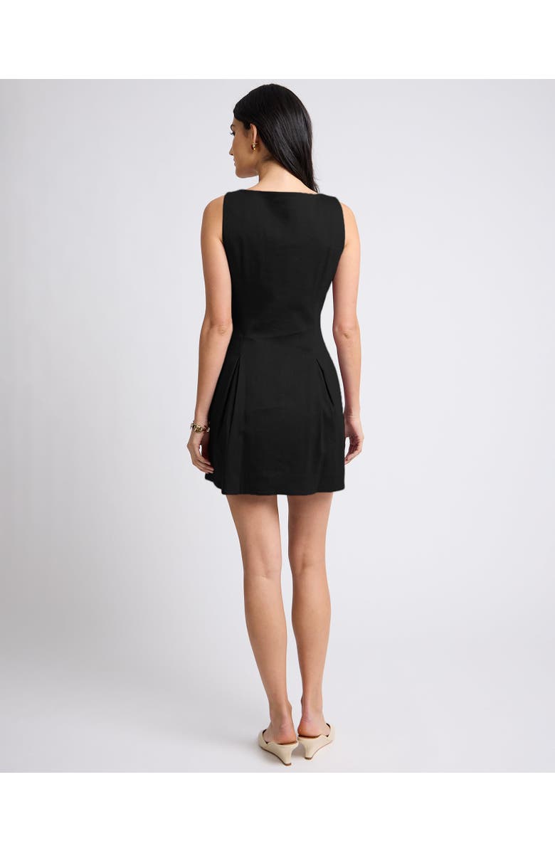 Onia Boatneck Button Front Dress, Alternate, color, Black