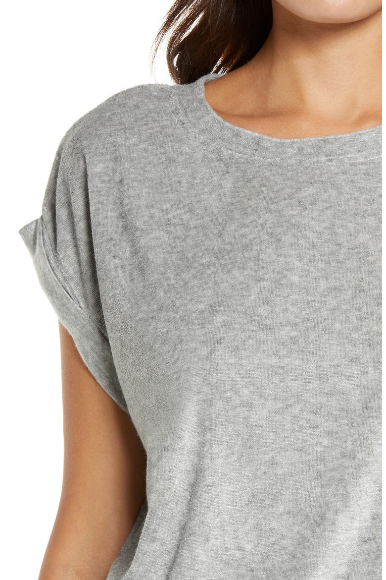 French Terry Short Pajamas, Alternate, color, GREY MARL