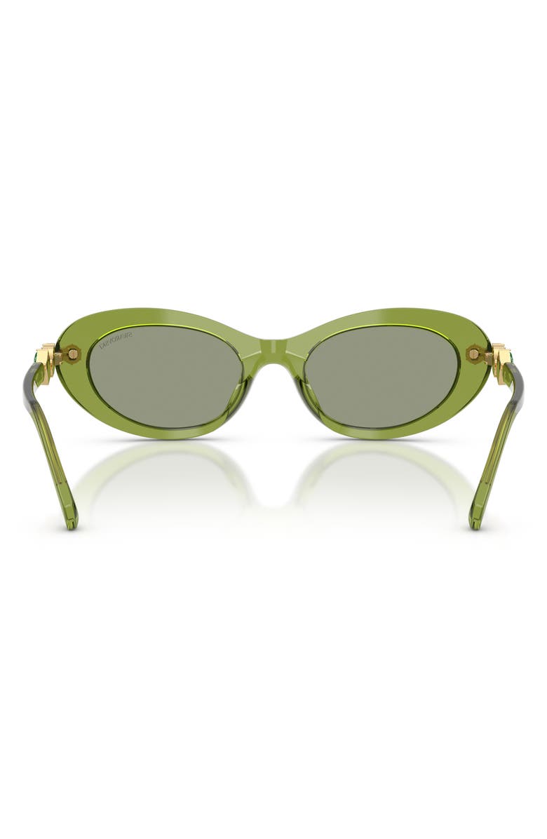 Swarovski 53mm Oval Sunglasses, Alternate, color, Transparent Green / Green
