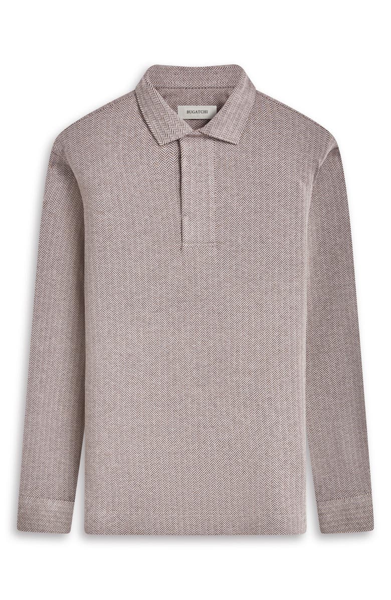 Bugatchi Long Sleeve Cotton Blend Polo, Alternate, color, Desert