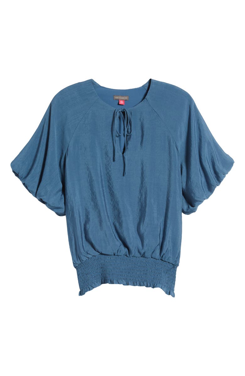Vince Camuto Bubble Sleeve Smock Waist Top, Alternate, color, Vintage Blue