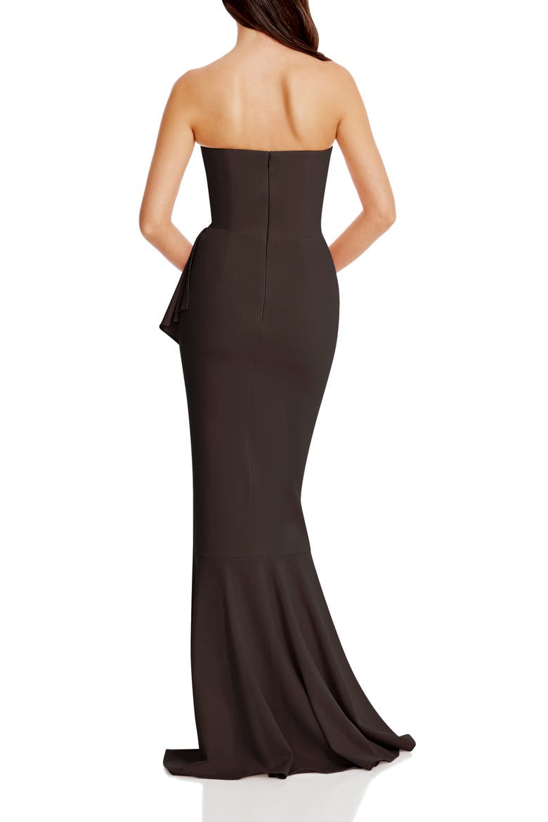 Paris Ruffle Strapless Mermaid Gown, Alternate, color, MOCHA