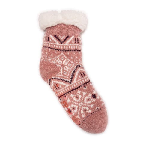 Women's 1 Pair Pack Tall Cabin Chenille Eyelash Knit Slipper Socks