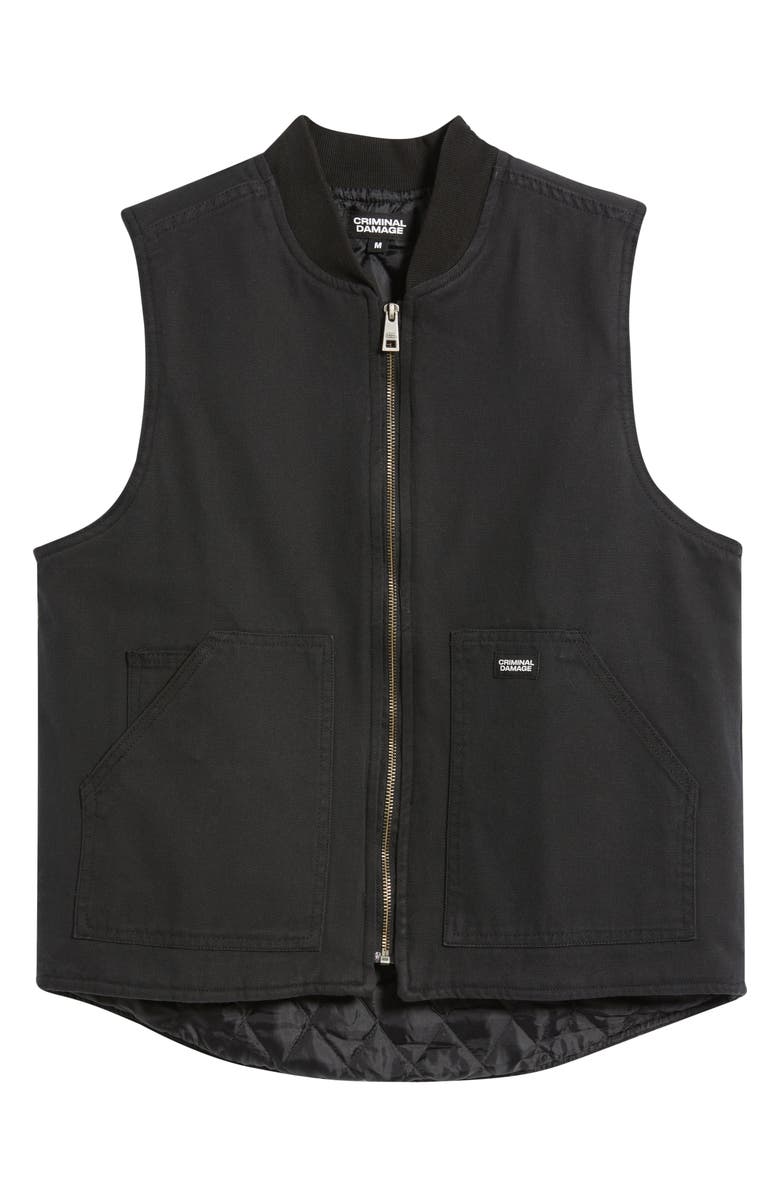 CRIMINAL DAMAGE Cotton Twill Workwear Vest, Alternate, color, 