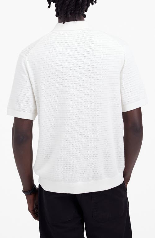 Madewell Pointelle Stitch Regular Fit Short Sleeve Sweater In Salt
