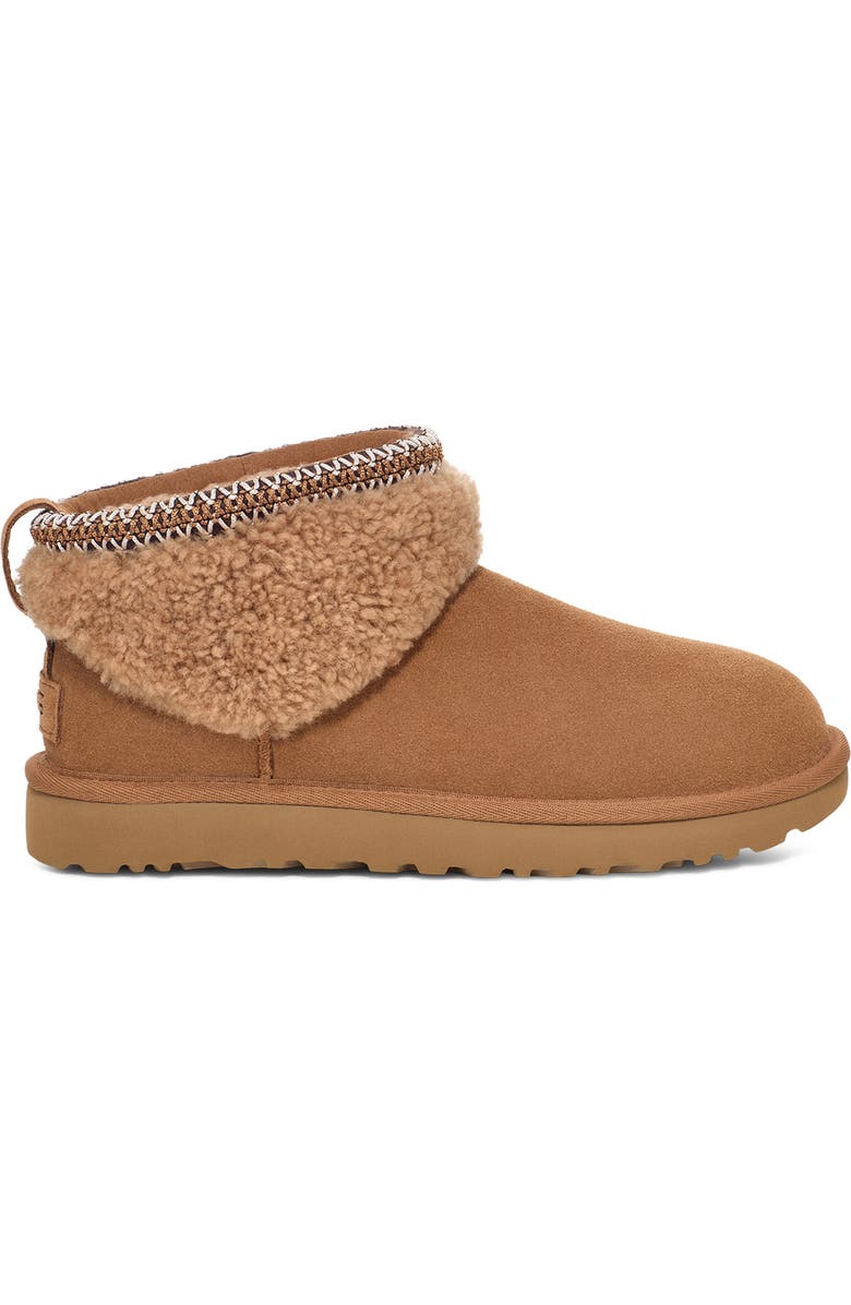 UGG<sup>®</sup> Classic Ultra Mini Max Curly Shearling Boot, Alternate, color, Chestnut