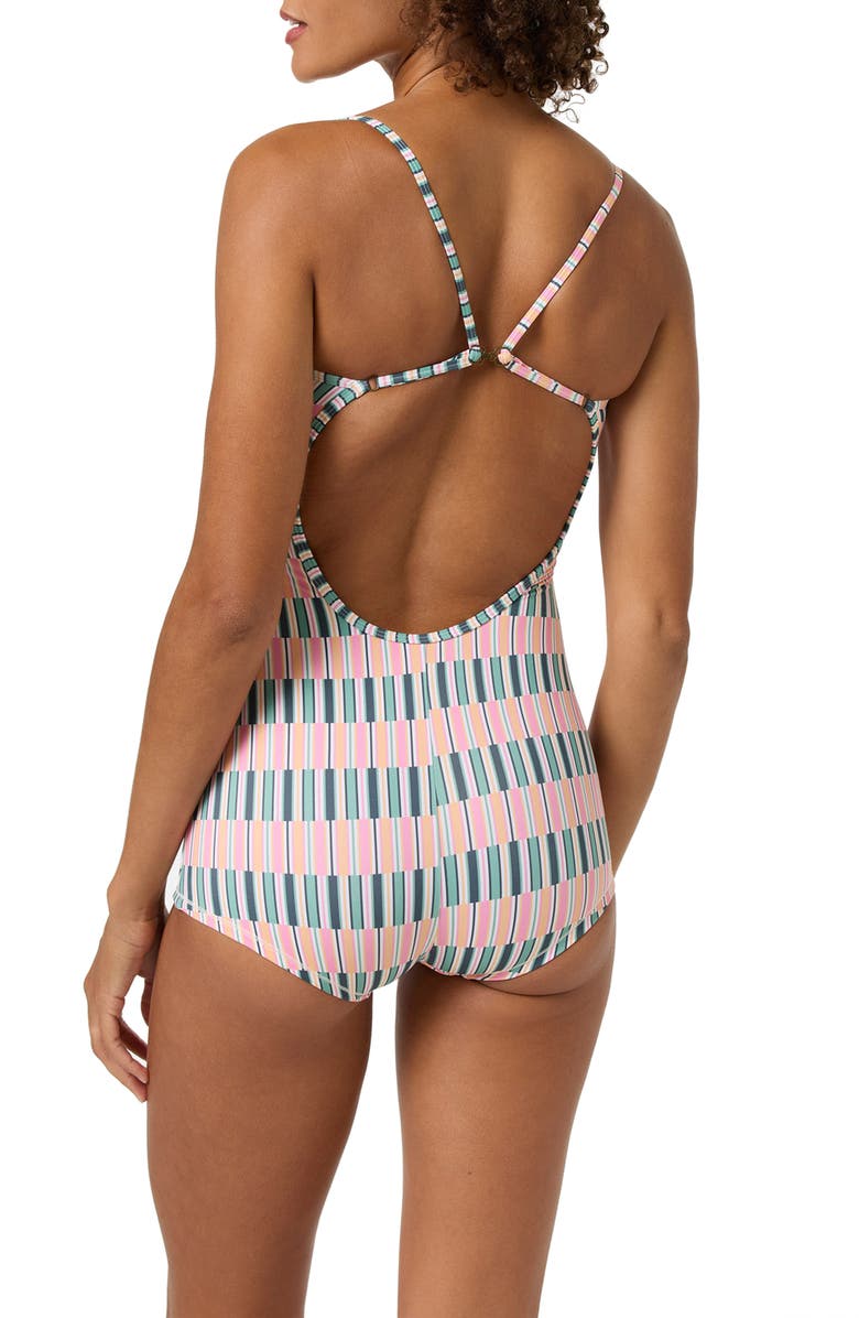 O'Neill Shadow Bay Performance Surf One-Piece Swimsuit, Alternate, color, Pink Multi Colored