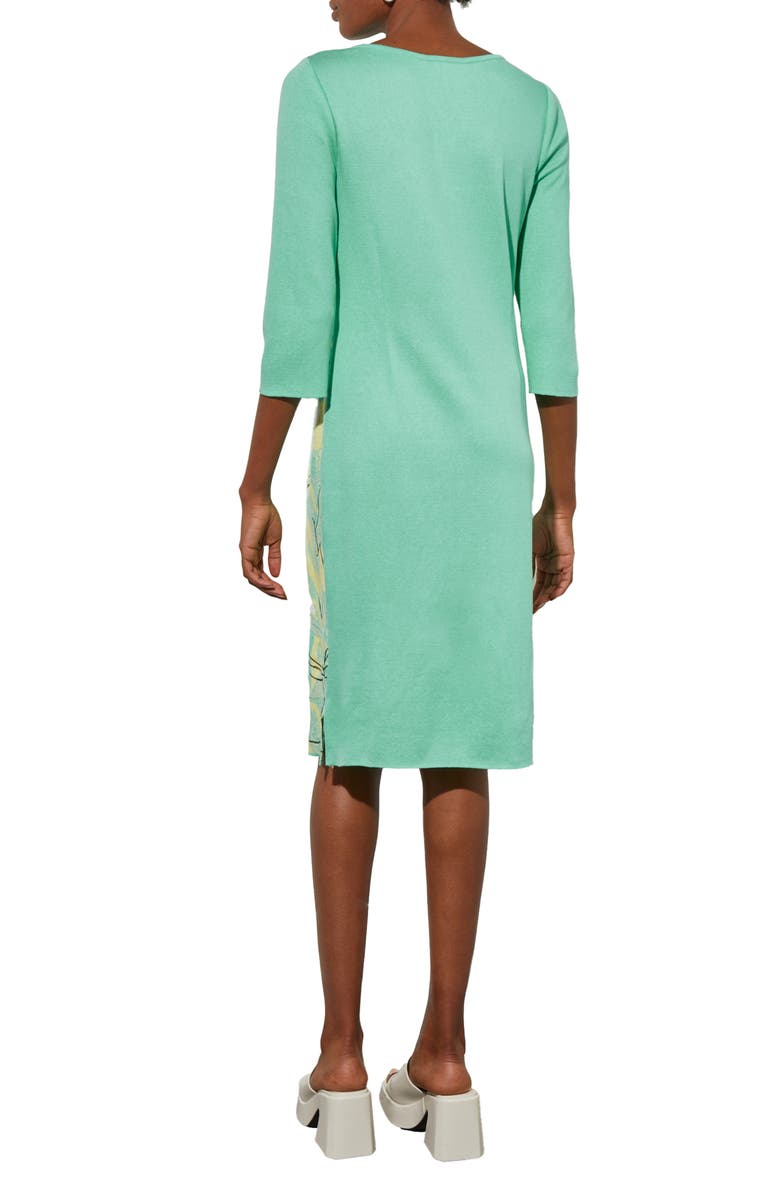 Ming Wang Botanical Jacquard Sweater Dress, Alternate, color, 