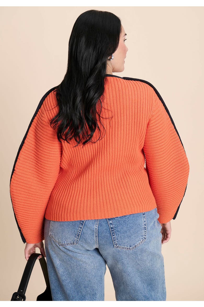 Rounded Sleeve Sweater, Alternate, color, SPICY ORANGE