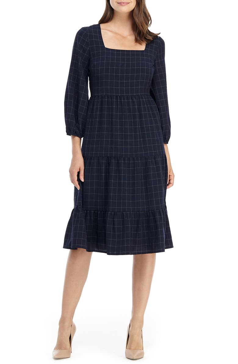 Gal Meets Glam Collection Brynn Square Neck A-Line Dress, Main, color, 