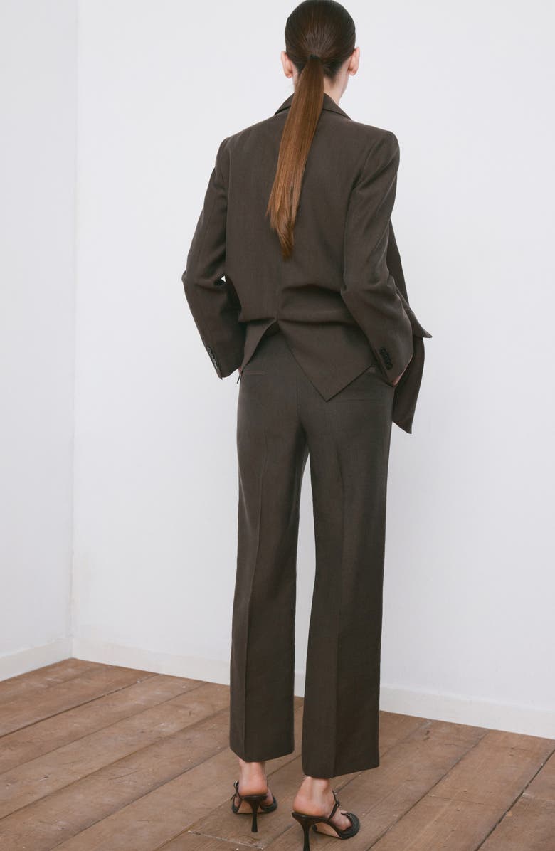 MANGO Lyocell Blend Pants, Alternate, color, Chocolate