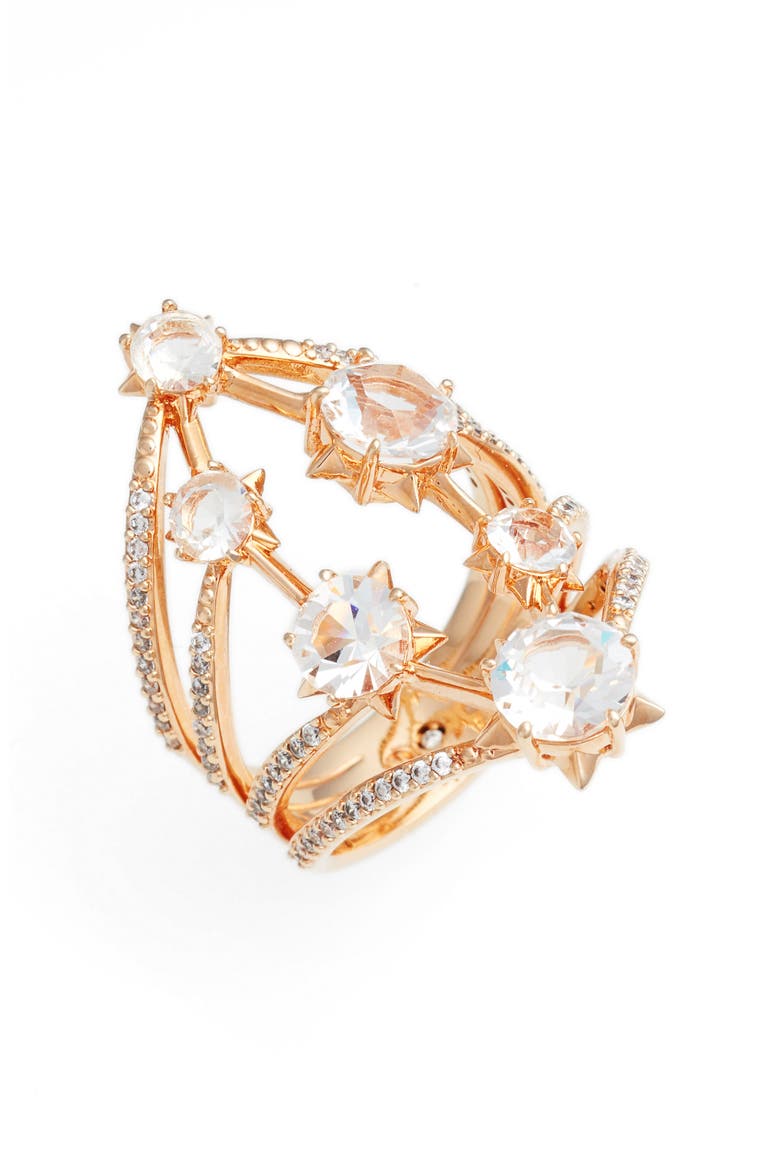 Wishes Large Ring, Main, color, CLEAR/ ROSE GOLD
