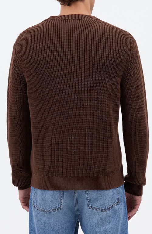 Madewell Shaker Stitch Crewneck Sweater In Brown