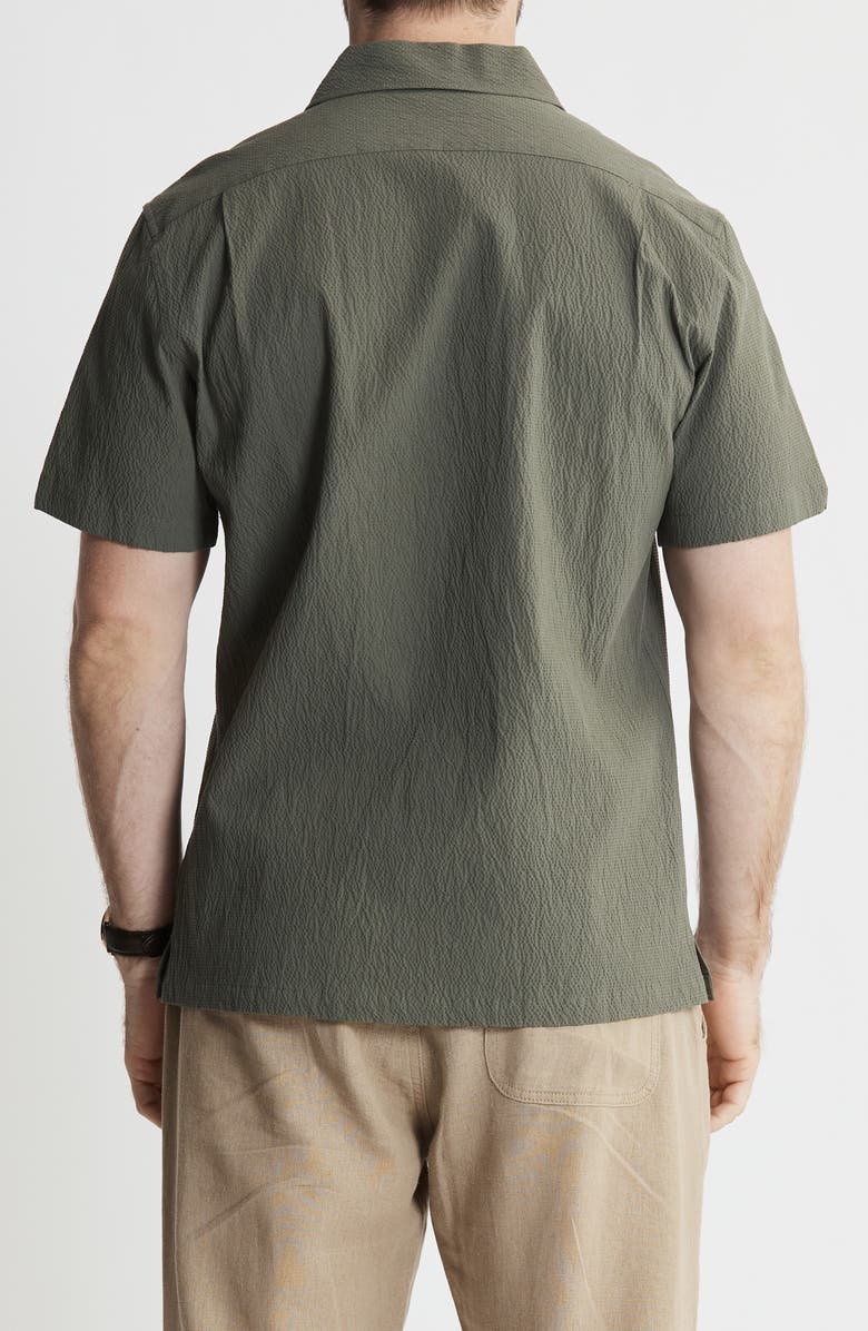 JACHS Suffolk Seersucker Camp Shirt, Alternate, color, Olive