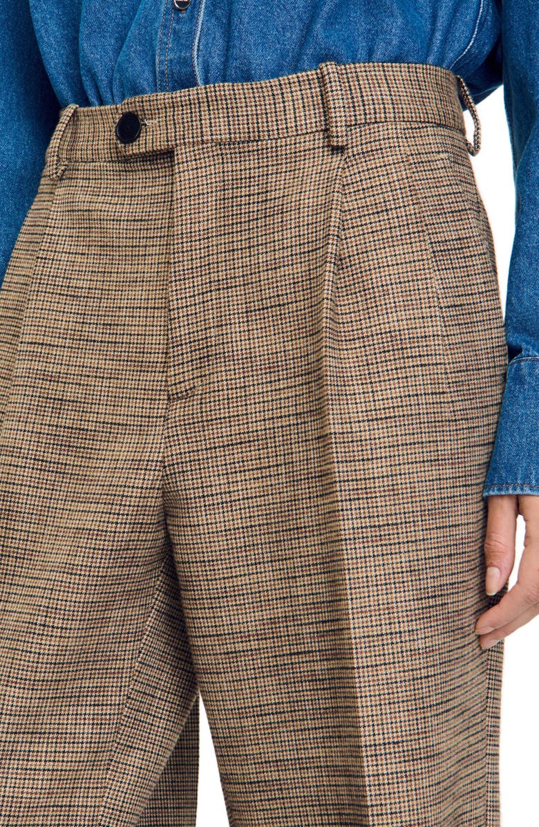 SANDRO Micro houndstooth trousers, Alternate, color,