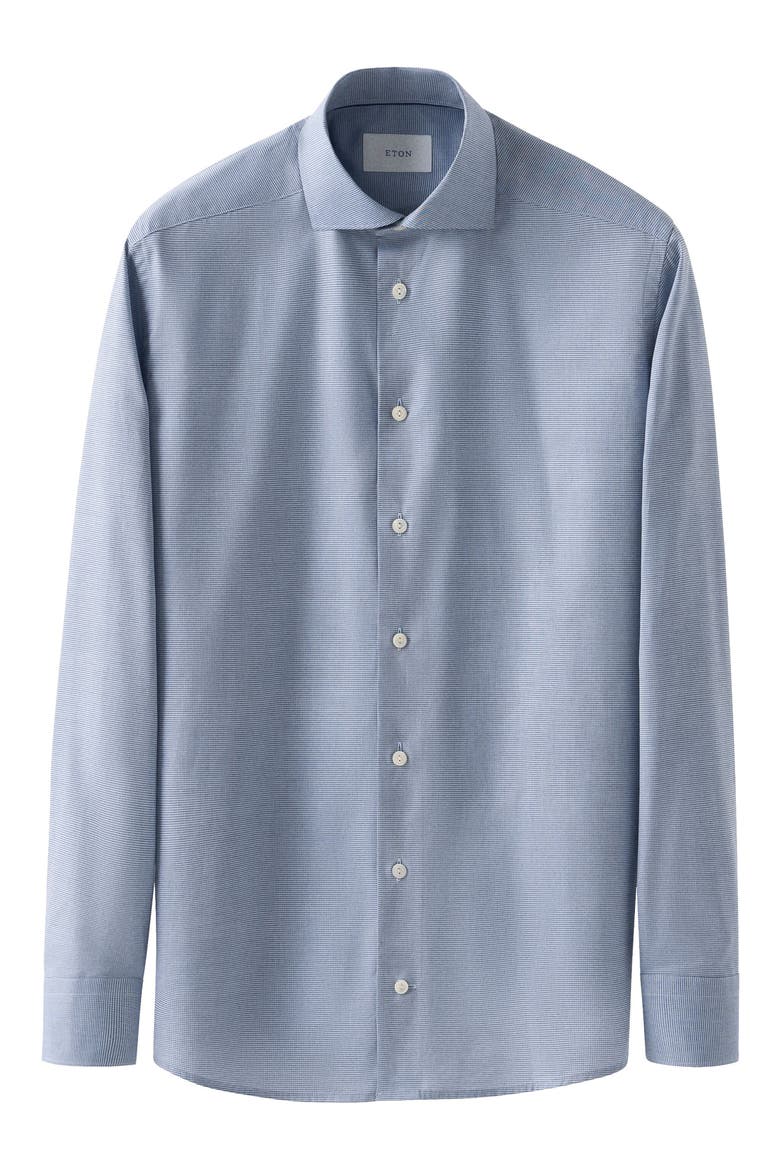 Contemporary Fit Microcheck Shirt, Alternate, color, DARK BLUE