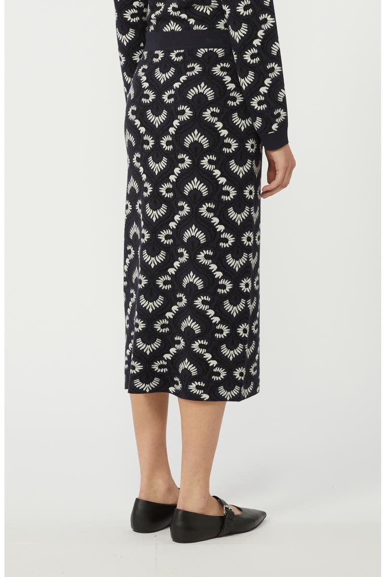 Vacuo Embroidered Knit Skirt, Alternate, color, NAVY