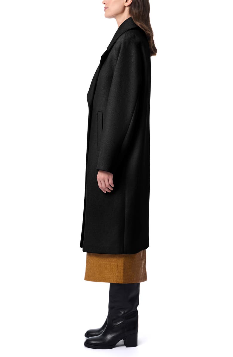 Bernardo Relaxed Double Breasted Coat, Alternate, color, Black