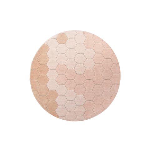 Washable Rug Round Honeycomb
