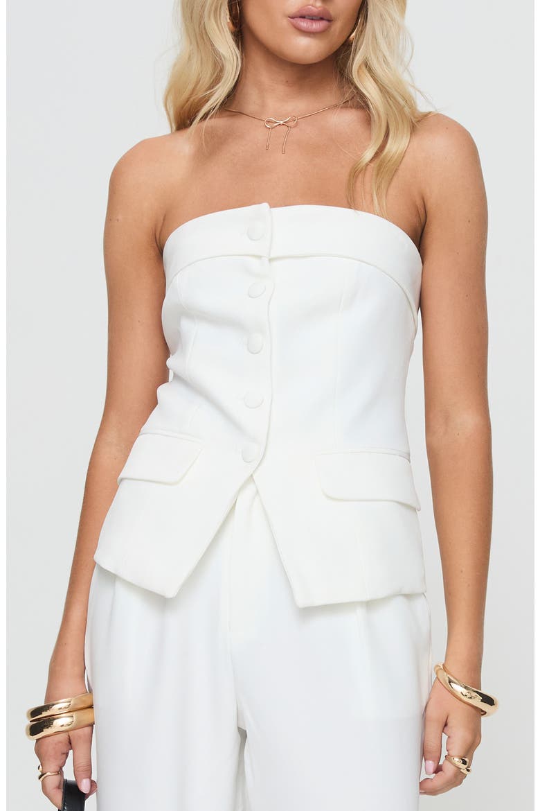 Change It Up Strapless Top, Main, color, WHITE