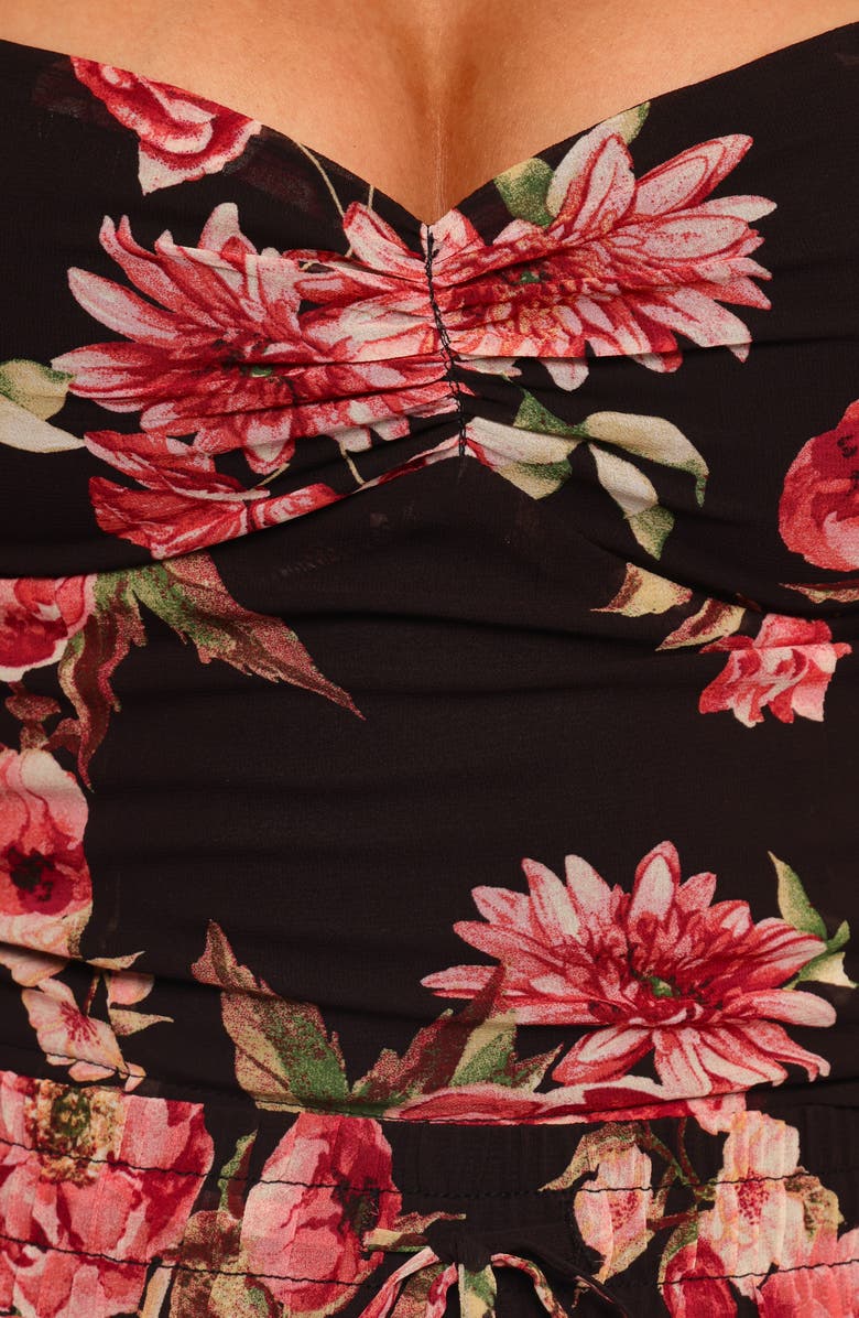 Petal & Pup Noel Floral Puff Sleeve Top, Alternate, color, Black Floral