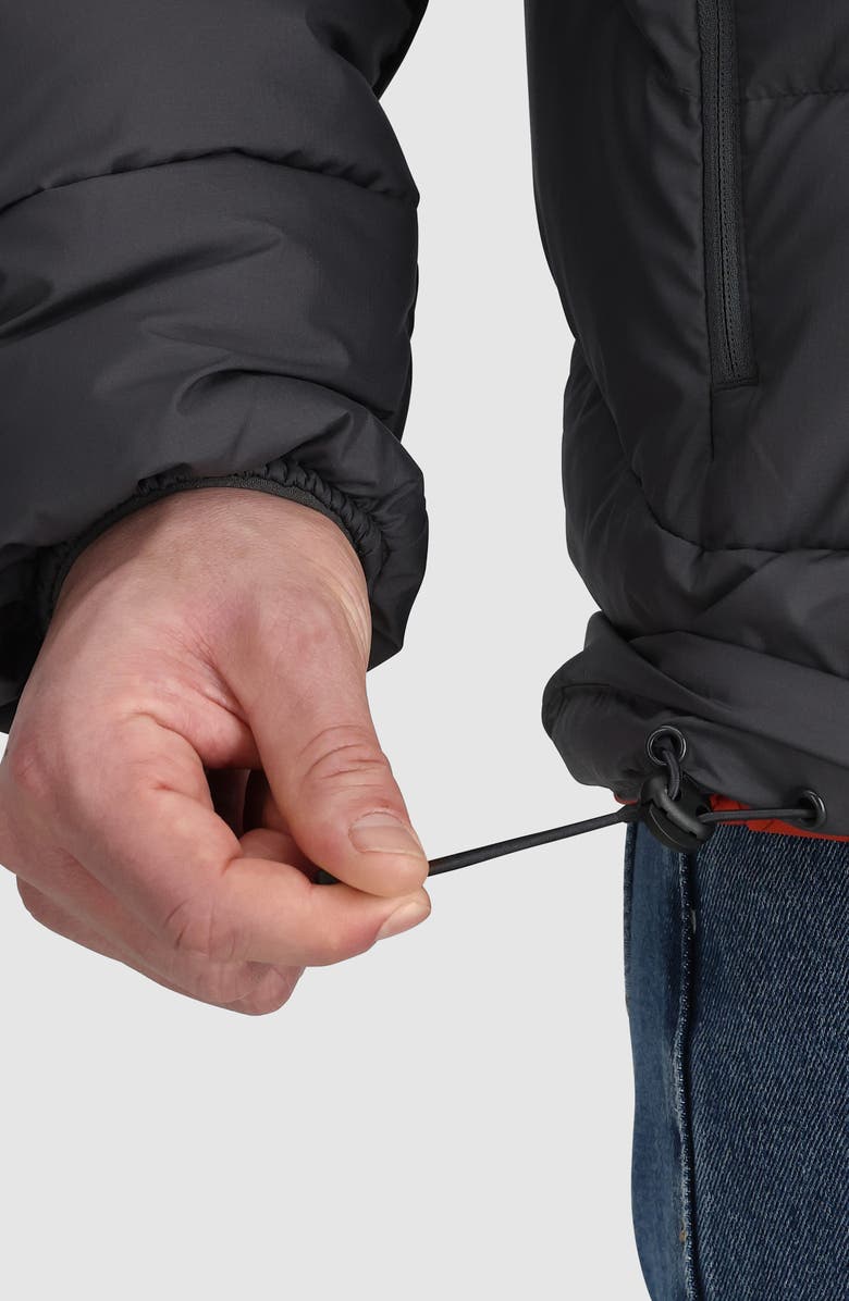 Outdoor Research Coldfront 700 Fill Power Down Insulated Hooded Ripstop Packable Puffer Jacket, Alternate, color, Solid Black