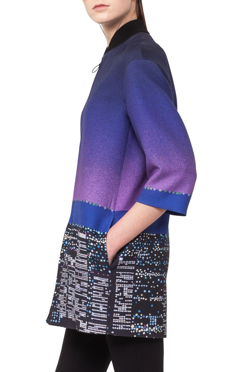 Akris punto Twilight City Print Long Bomber, Alternate, color,