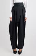 Alaïa Tux High Waist Stretch Wool Barrel Leg Pants