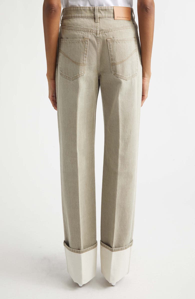Stella McCartney Cuffed Straight Leg Jeans, Alternate, color, Mist Grey