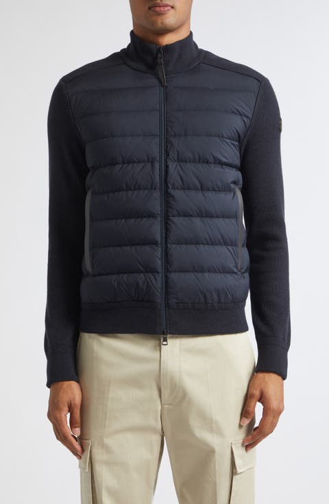 Wool & Cashmere Blend Quilted Zip-Up Cardigan