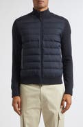 Moncler Wool & Cashmere Blend Quilted Zip-Up Cardigan