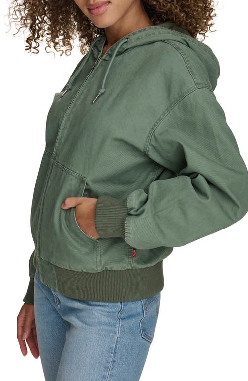 Levi's® Cotton Zip Work Hoodie In Laurel Green