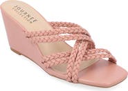 Journee Collection Baylen Braided Strappy Wedge Sandal