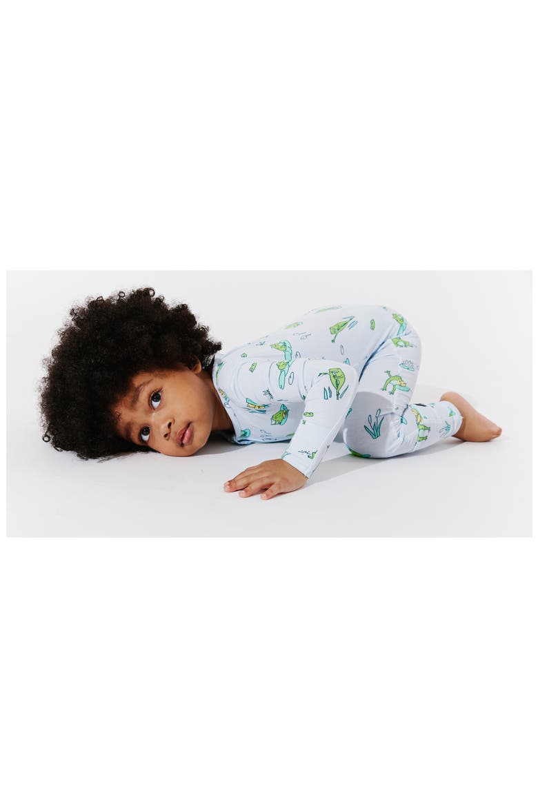 Kids' Frogs Fitted Convertible Footie Pajamas, Alternate, color, FROGS