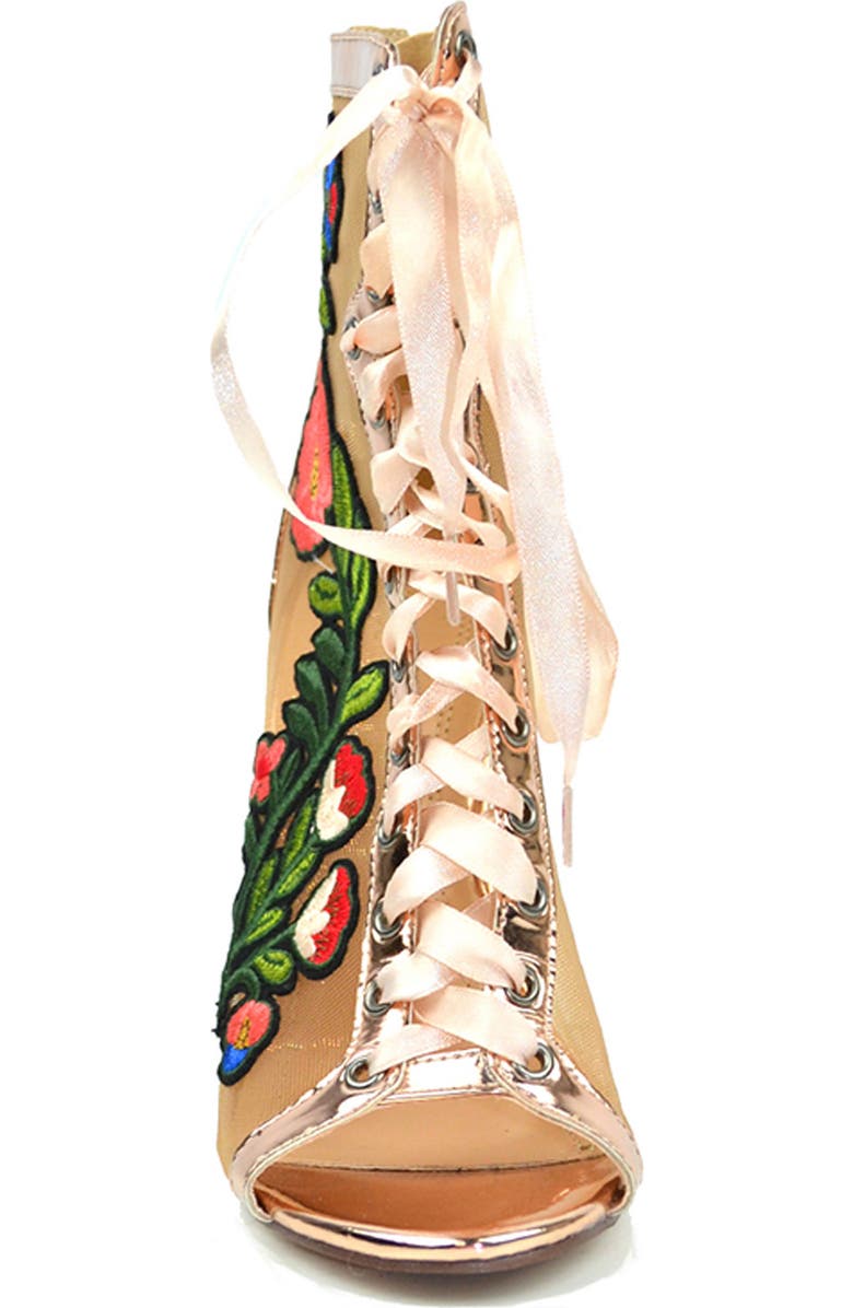 CHASE AND CHLOE Rhode Lace-Up Boot, Alternate, color, Rose/ Gold