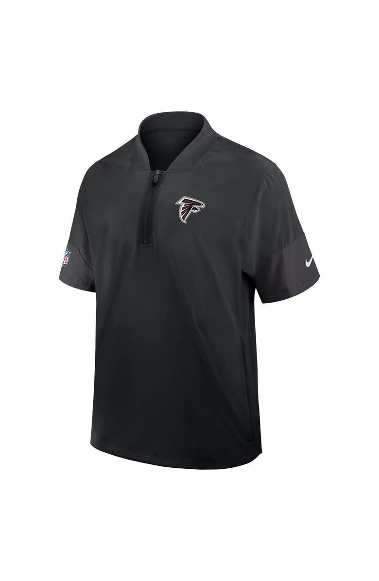 Nike Men's Nike Black Atlanta Falcons Sideline Short Sleeve Quarter-Zip Performance Coach Jacket, Alternate, color, Black
