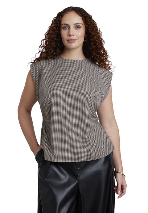Houndstooth Sleeveless Top (plus)