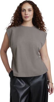 ELOQUII Houndstooth Sleeveless Top (plus)