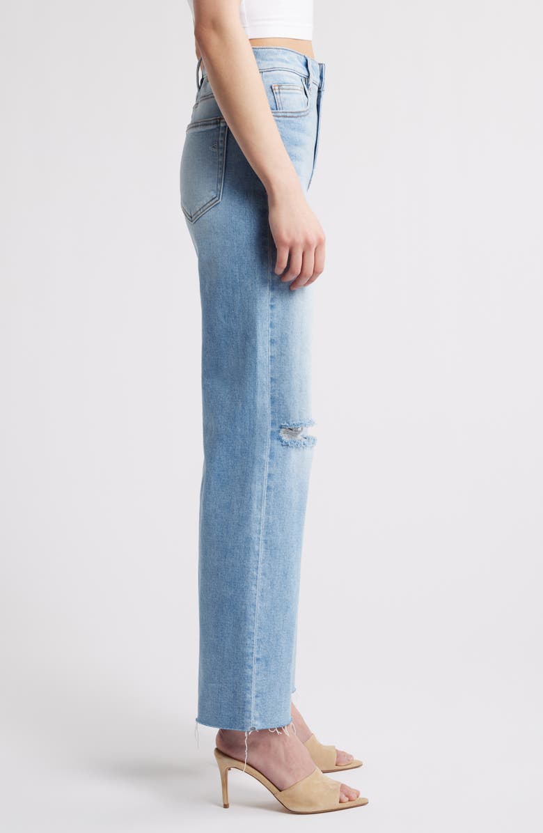 HIDDEN JEANS Ripped High Waist Raw Hem Wide Leg Jeans, Alternate, color,