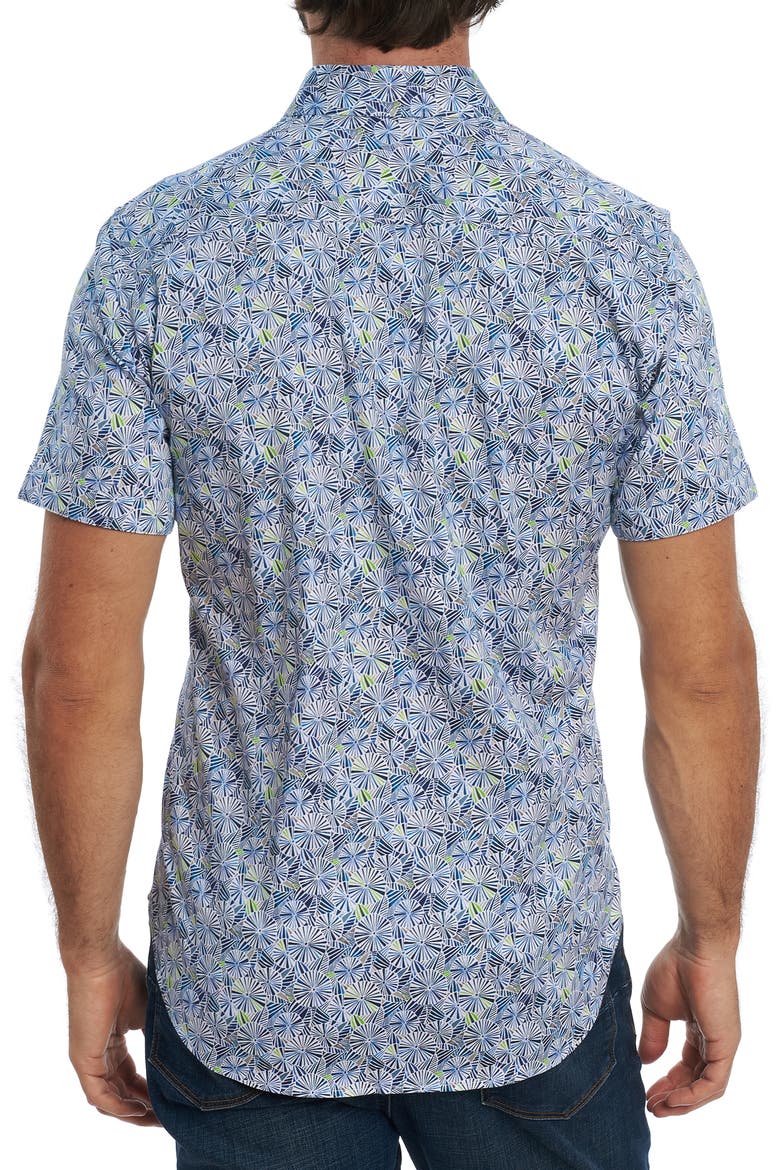 Ballard Floral Short Sleeve Button-Up Shirt, Alternate, color, BLUE
