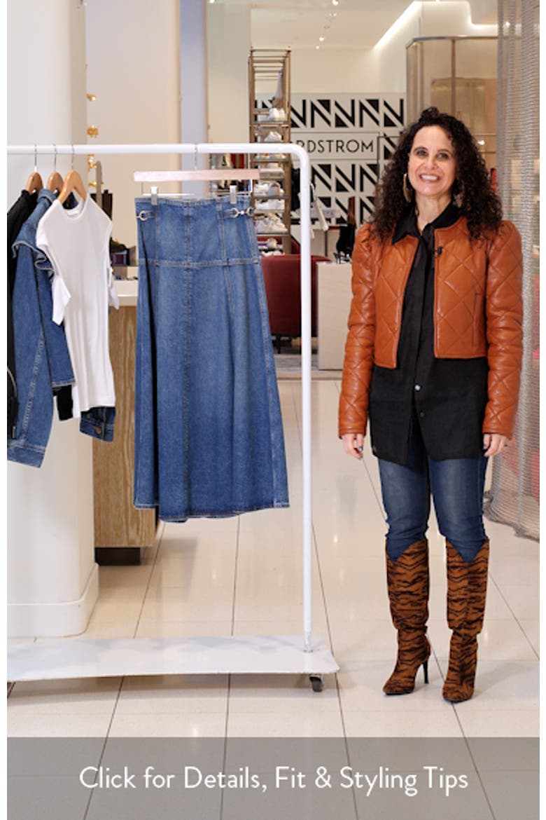 The Brigette A-Line Denim Midi Skirt video
