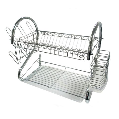 22-Inch Dish Rack with Mug Stand and Cutlery Holder